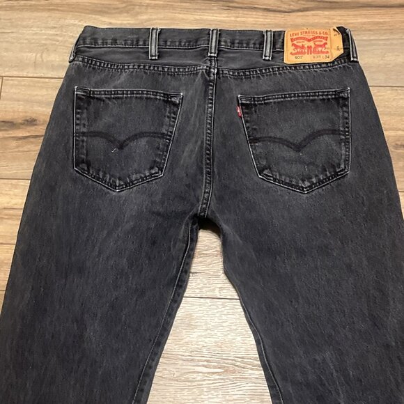 Men's Levis 501 Original Fit Denim Jeans SZ 38x34 Faded Black Button Fly Red Tab - Picture 12 of 13